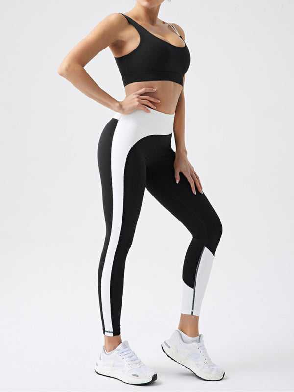 Women's fabric contrast color yoga pants