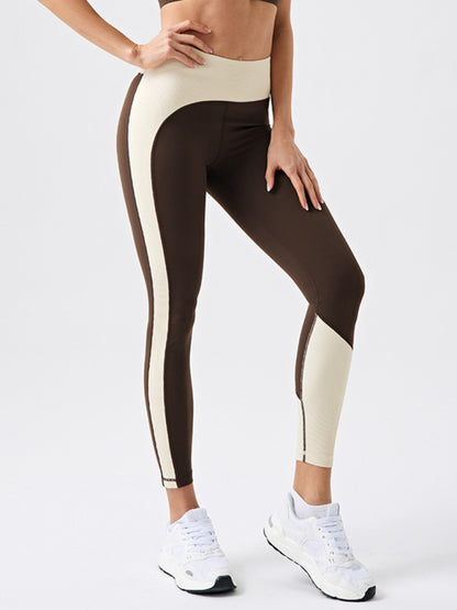 Women's fabric contrast color yoga pants