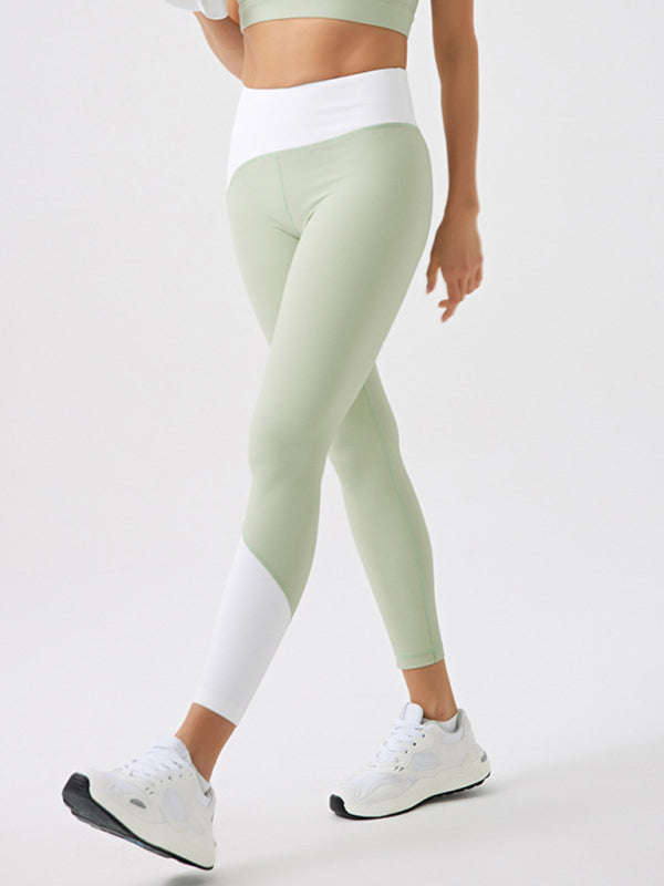 Women's fabric light color contrast yoga pants