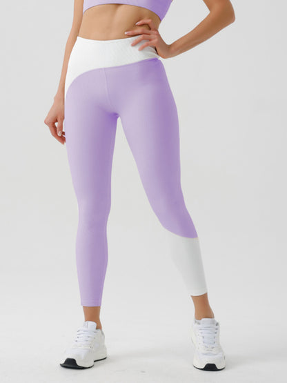 Women's fabric light color contrast yoga pants