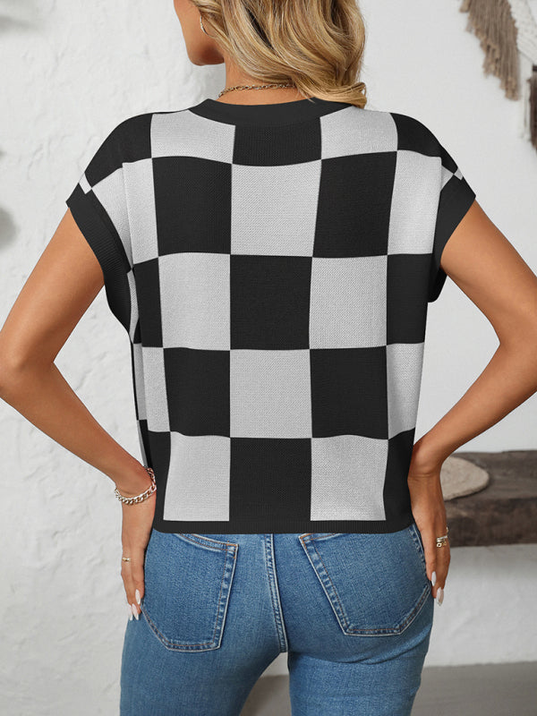 Women's Colorblock Crewneck blouse sweater