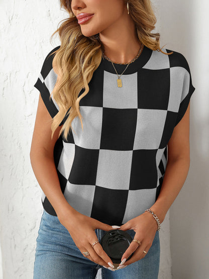 Women's Colorblock Crewneck blouse sweater