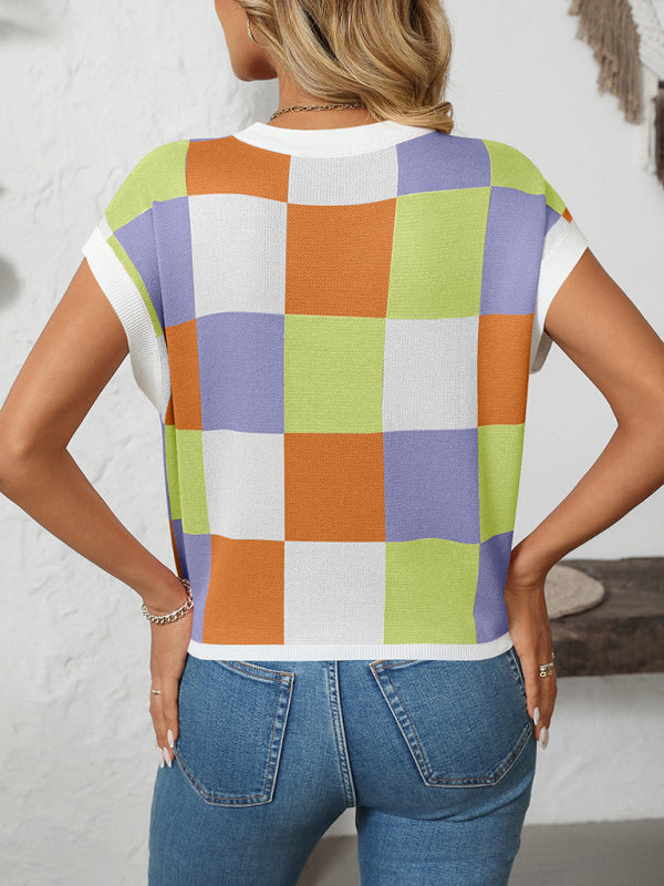 Women's Colorblock Crewneck blouse sweater