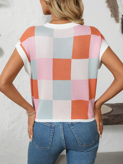 Women's Colorblock Crewneck blouse sweater