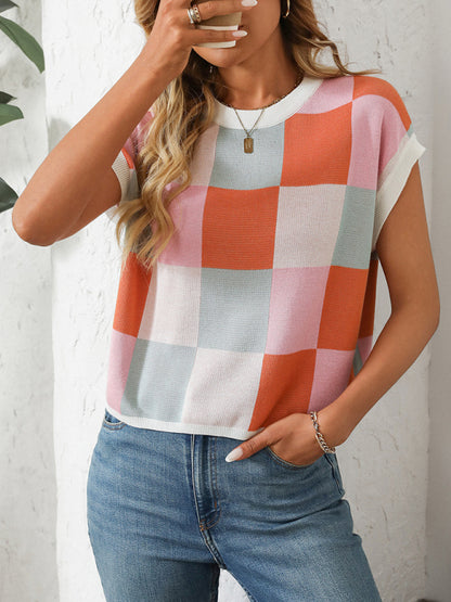 Women's Colorblock Crewneck blouse sweater