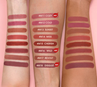 O.TWO.O INTENSE MISTY KISS LOCK COLOUR MATTE LIPSTICK 8 COLOURS