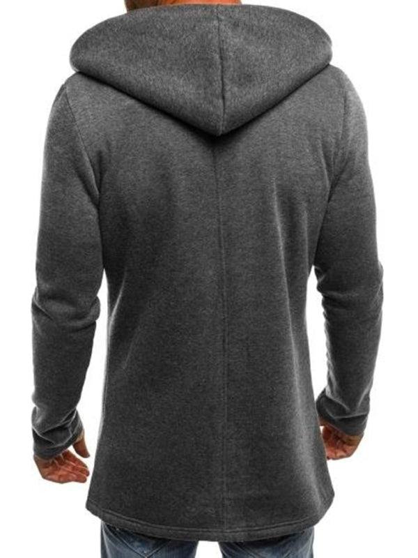 Men's Hooded Fashion Stitching Solid Color Cardigan - FashionistaDeal