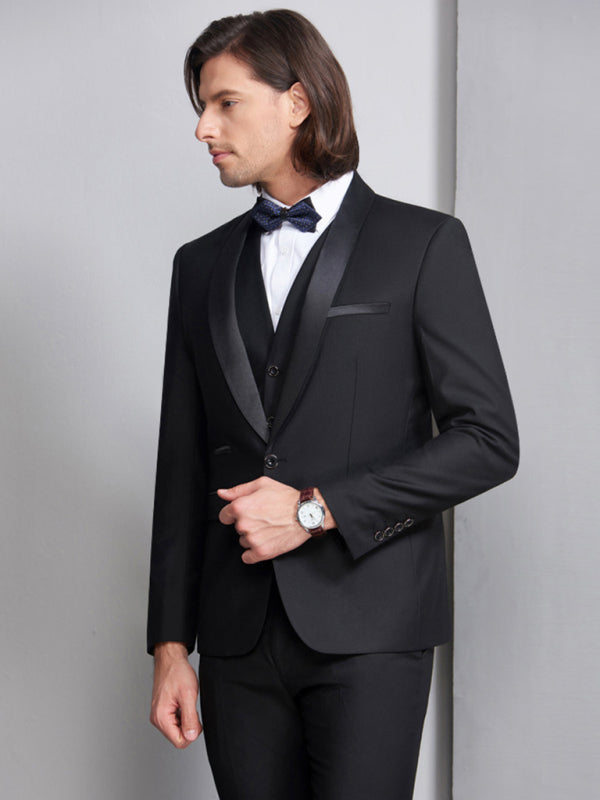 Men's Slim Business Three Piece Suit - FashionistaDeal