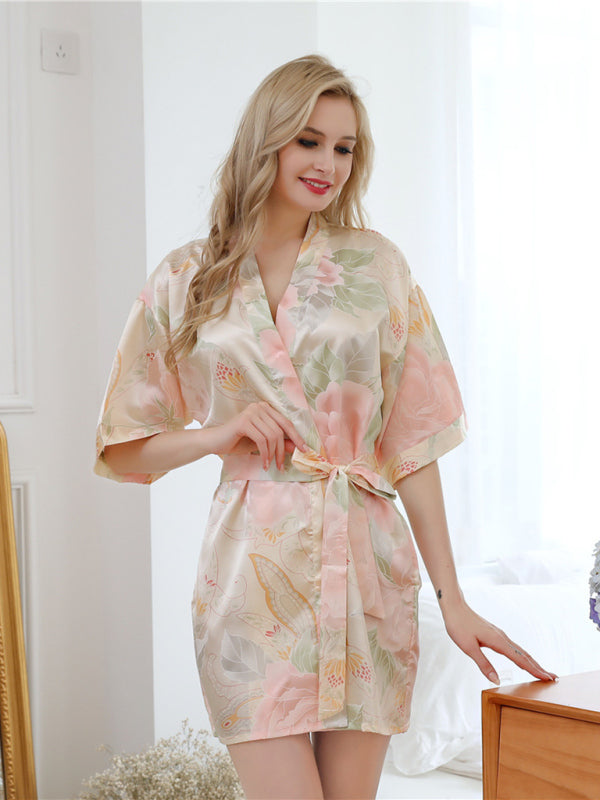 Women's Belted Robe Bathrobe Loungewear - FashionistaDeal