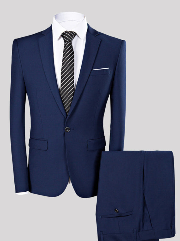 Men's Slim Fit Business Two Piece Suit - FashionistaDeal