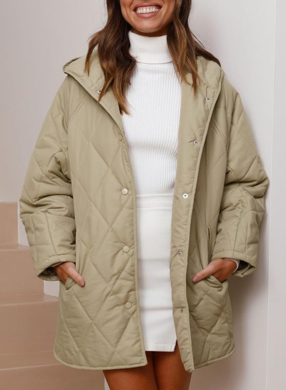 Women's oversize Loose Hooded Quilted Jacket - FashionistaDeal