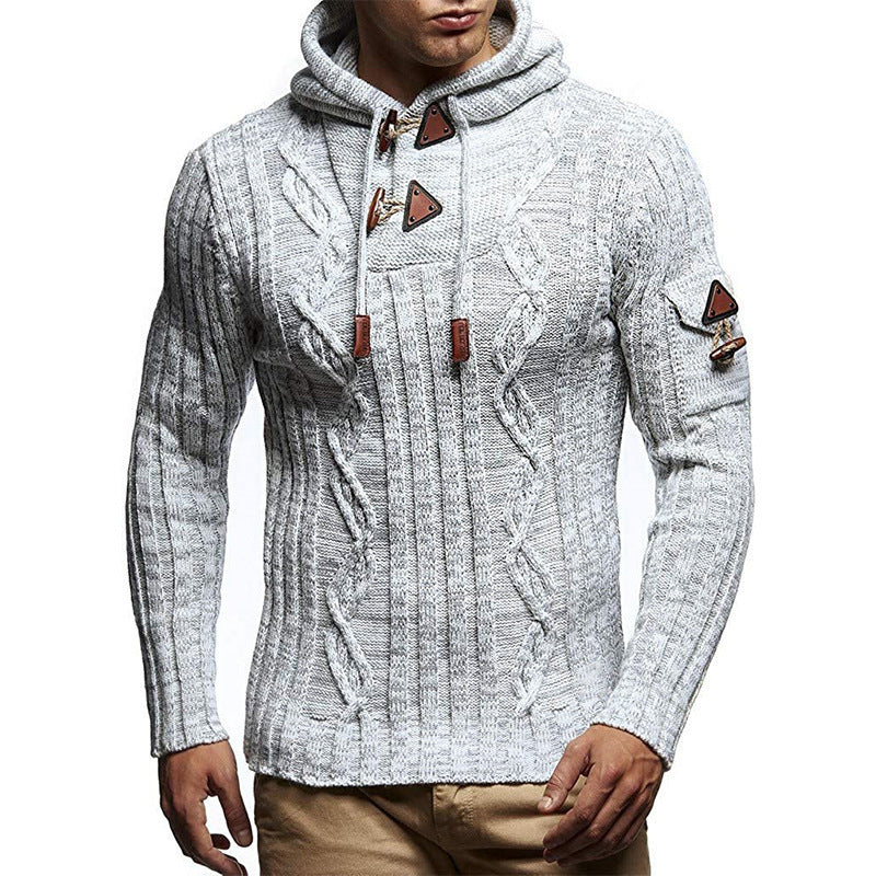 Men's casual pullover warm long sleeve sweater - FashionistaDeal