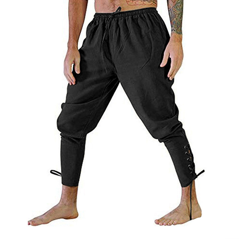 men's trousers ankle strap trousers cuffed trousers - FashionistaDeal