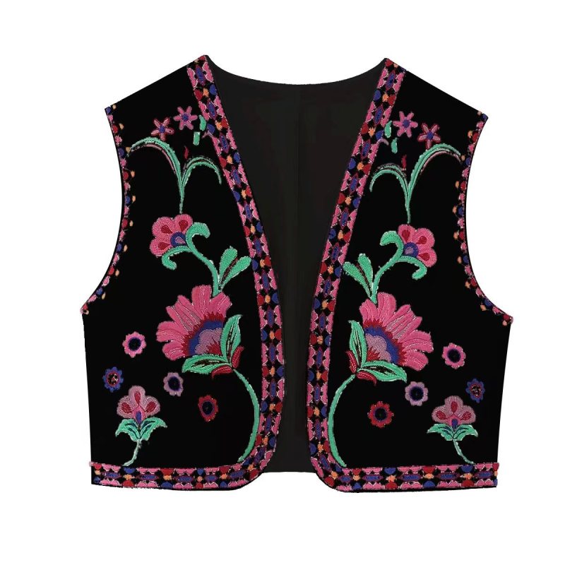 New Ladies Fashion Embroidered Cardigan Vest Vest - FashionistaDeal