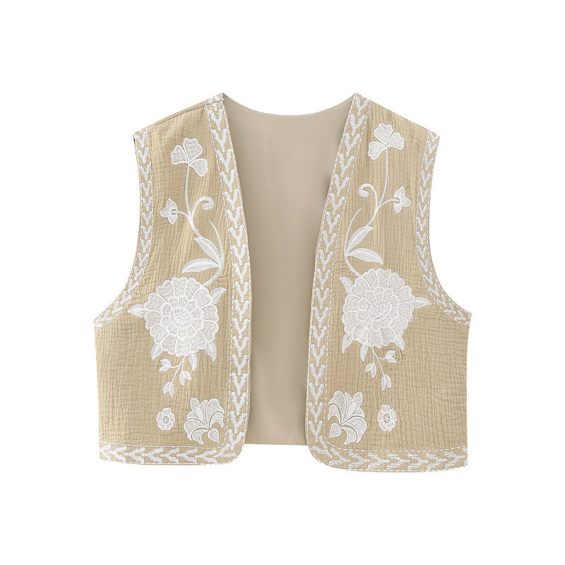 New Ladies Fashion Embroidered Cardigan Vest Vest - FashionistaDeal