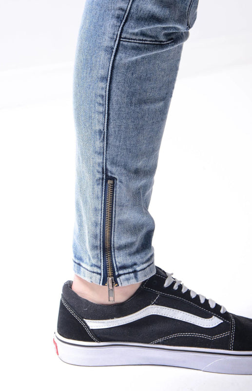 Men's Fashion Frayed Slim Fit Long Jeans - FashionistaDeal