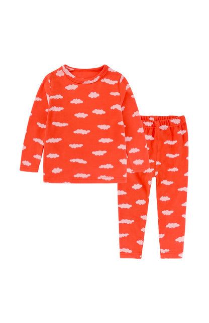 Children's Eyelash Cloud Print Brushed Children's Homewear Cotton Set - FashionistaDeal