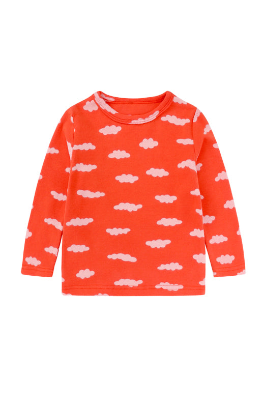 Children's Eyelash Cloud Print Brushed Children's Homewear Cotton Set - FashionistaDeal