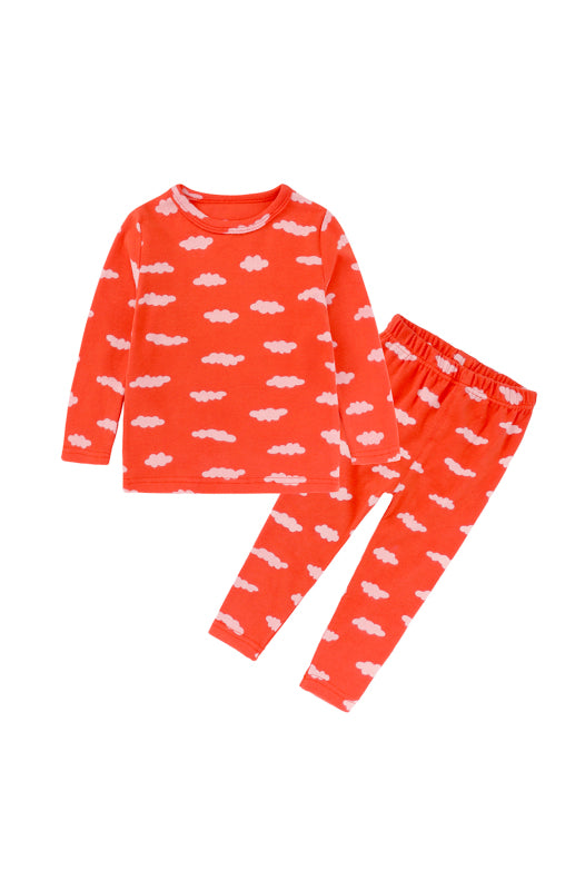 Children's Eyelash Cloud Print Brushed Children's Homewear Cotton Set - FashionistaDeal