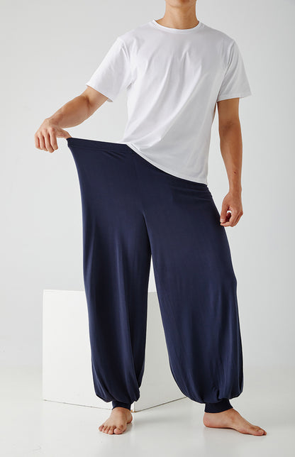 Men's home pants modal thin style loose and comfortable wide leg pants home clothes - FashionistaDeal