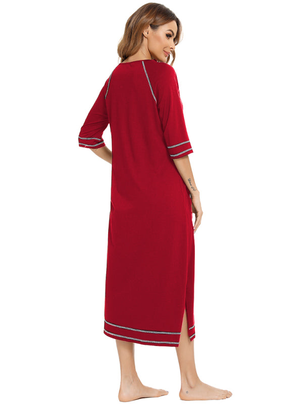 Ladies Loungewear Casual Loose Nightdress - FashionistaDeal