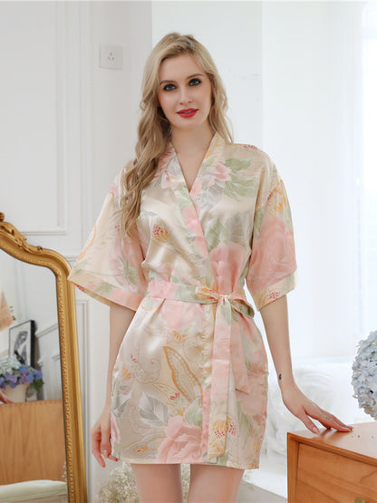 Women's Belted Robe Bathrobe Loungewear - FashionistaDeal