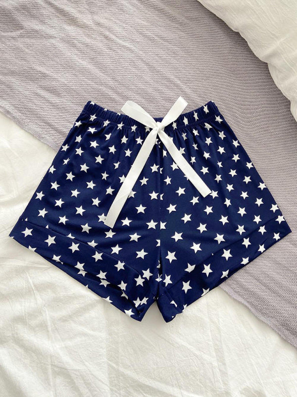 Women's Knitted Casual Comfort Star Short Pajama Pants - FashionistaDeal