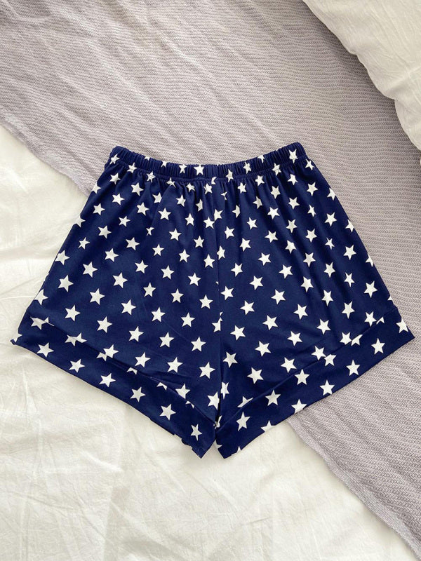 Women's Knitted Casual Comfort Star Short Pajama Pants - FashionistaDeal