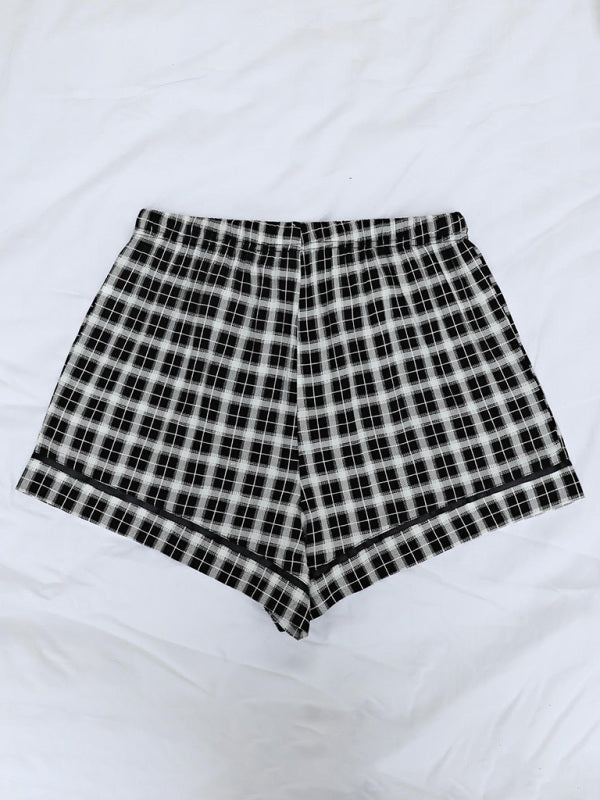 Women's Knitted Casual Comfort Plaid Short Pajama Pants - FashionistaDeal