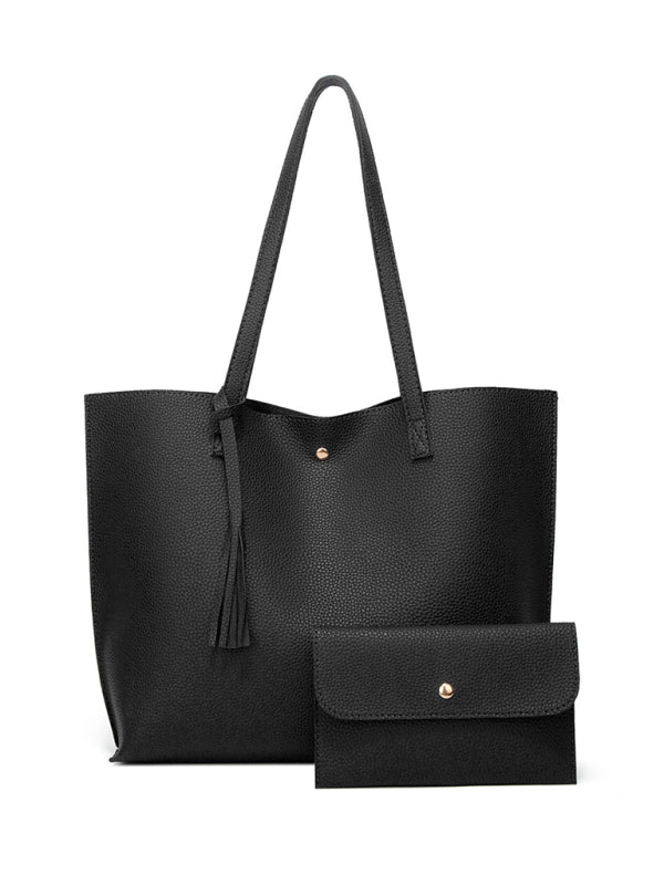 Tassel Zip Bag Large Capacity Shoulder Tote Bag - FashionistaDeal