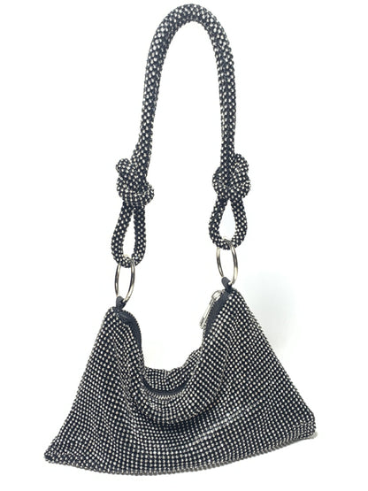 Knotted rhinestone pure handmade new diamond full diamond armpit bag - FashionistaDeal