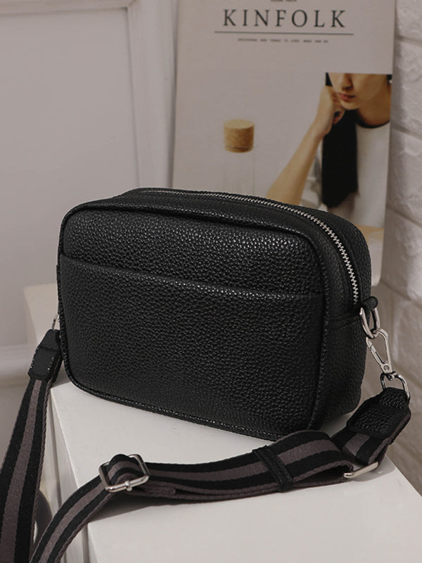 Solid color PU messenger bag women's small bag ladies shoulder bag small square bag - FashionistaDeal