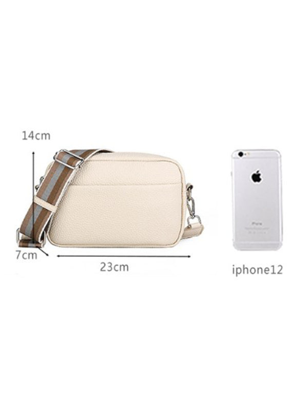 Solid color PU messenger bag women's small bag ladies shoulder bag small square bag - FashionistaDeal