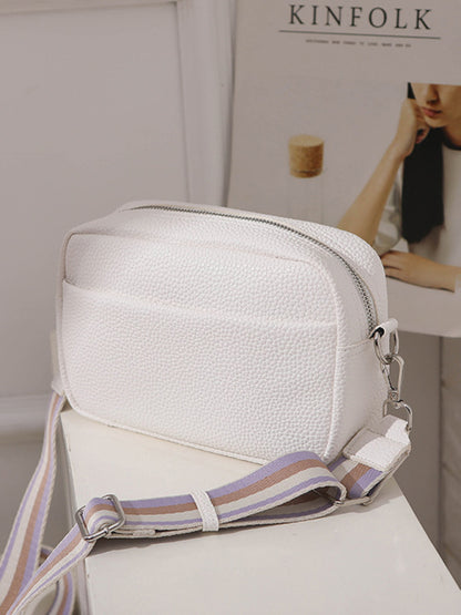 Solid color PU messenger bag women's small bag ladies shoulder bag small square bag - FashionistaDeal