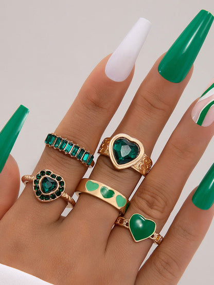 Retro personalized fashion metal diamond love palm ring multi-piece set - FashionistaDeal