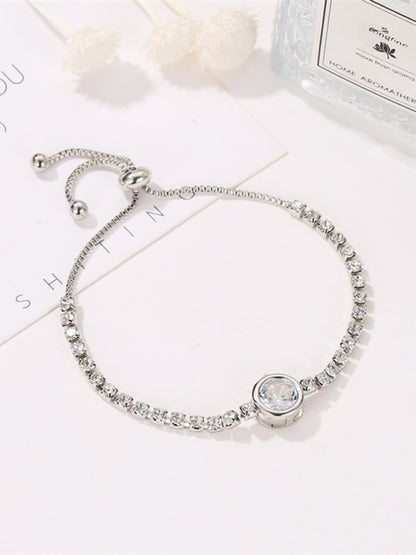 Fashion Rose Gold Heart Zircon Bracelet Simple Alloy Diamond Ladies Bracelet - FashionistaDeal