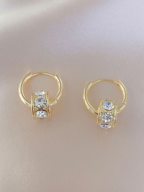 New simple and versatile diamond hoop earrings - FashionistaDeal