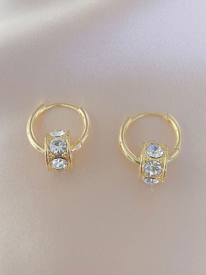 New simple and versatile diamond hoop earrings - FashionistaDeal