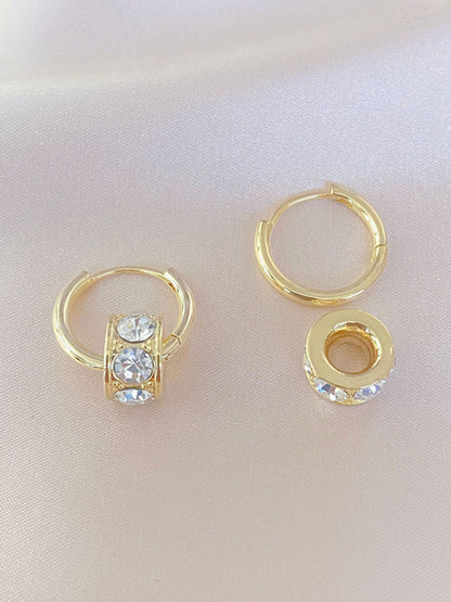 New simple and versatile diamond hoop earrings - FashionistaDeal