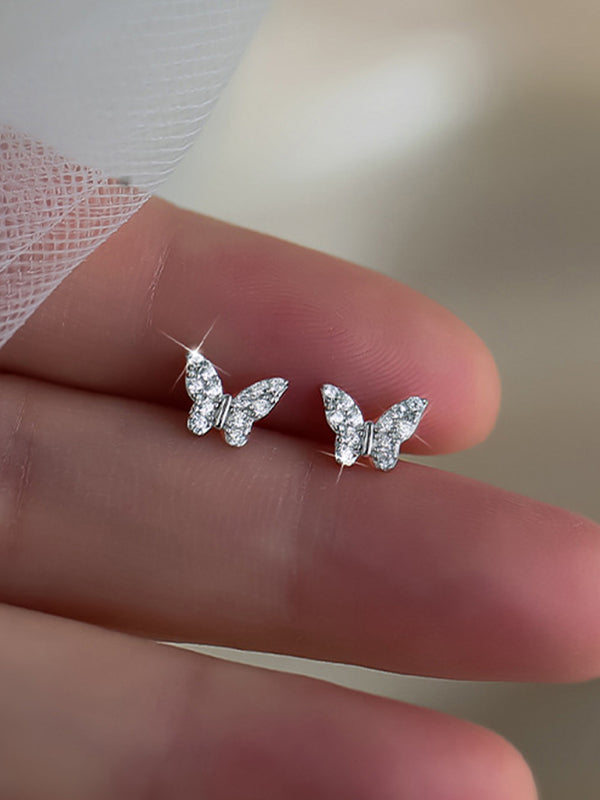 Women's Fashion Niche Design Butterfly Silver Needle Earrings