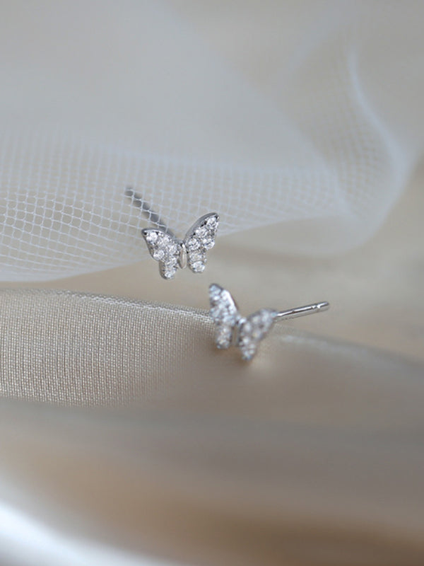 Women's Fashion Niche Design Butterfly Silver Needle Earrings