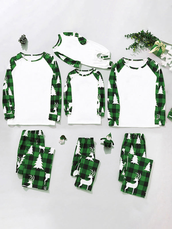 Christmas parent-child printed home pajamas two-piece sets - FashionistaDeal