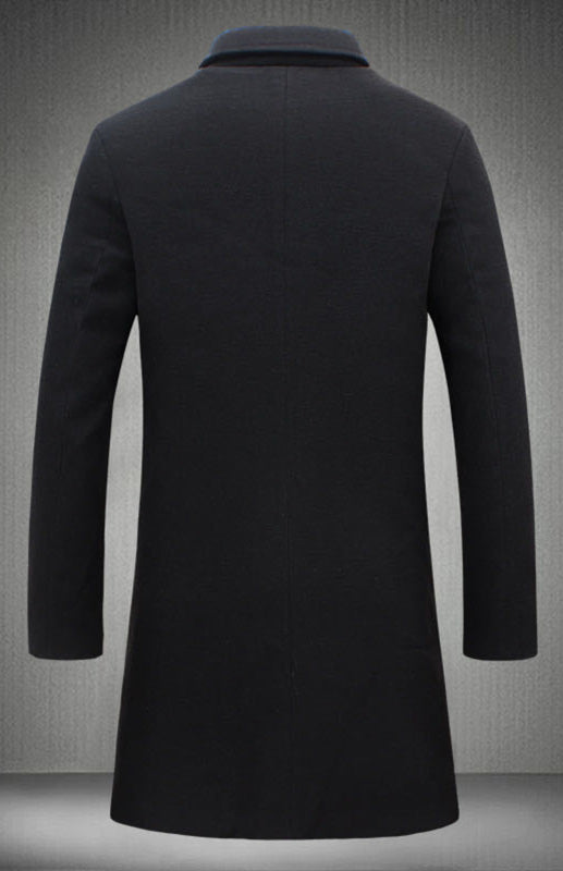 Men's Long Woolen Coat - FashionistaDeal