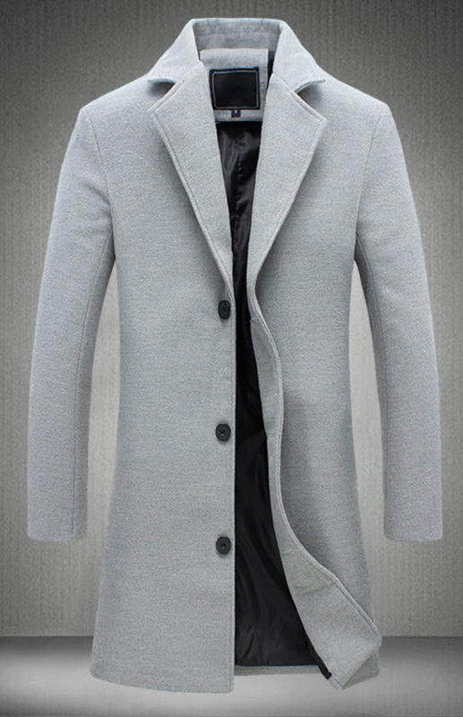 Men's Long Woolen Coat - FashionistaDeal