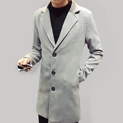 Men's Long Woolen Coat - FashionistaDeal