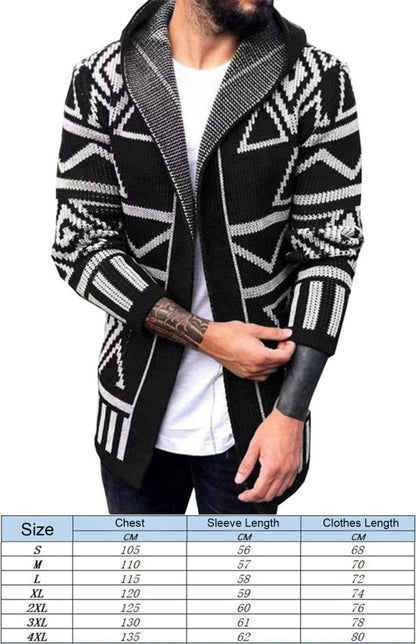 Autumn And Winter Models Cardigan Sweater In The Long Jacquard Knitwear Jacket - FashionistaDeal