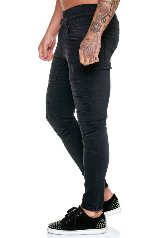 Men's Fashion High Waist Slim Jeans - FashionistaDeal