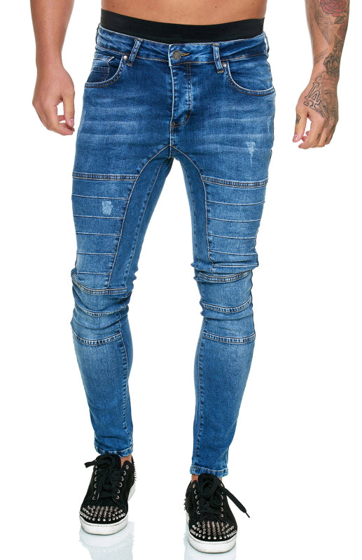 Men's Fashion High Waist Slim Jeans - FashionistaDeal