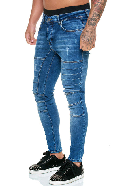 Men's Fashion High Waist Slim Jeans - FashionistaDeal