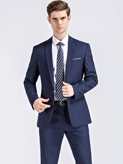 Men's Slim Fit Business Two Piece Suit - FashionistaDeal